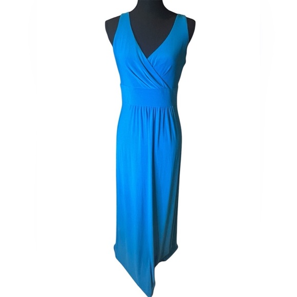 Ralph Lauren Blue Sleeveless V-Neck Prom Maxi Dress - Picture 1 of 11